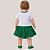 Body Bebê Menina Torcedora Futebol Verde e Branco Porquiha com Saia Rodada - Imagem 5