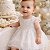 Vestido Batizado Bebê Branco Renda Tule Pérolas Festa - Imagem 2