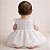 Vestido Batizado Bebê Branco Renda Tule Pérolas Festa - Imagem 6