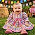 Vestido Junino Bebê Menina Manga Longa Xadrez Colorido 2 Saias Renda Laço Festa São João - Imagem 2