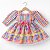 Vestido Junino Bebê Menina Manga Longa Xadrez Colorido 2 Saias Renda Laço Festa São João - Imagem 3