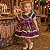Vestido Junino Infantil Xadrez Colorido 2 Saias Renda 1 a 4 anos - Imagem 2