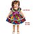 Vestido Junino Infantil Xadrez Colorido 2 Saias Renda 1 a 4 anos - Imagem 7