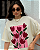 T-SHIRT OVERSIZED ESTAMPA LOCALIZADA FLORES ROSAS - Imagem 2