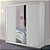 Guarda-roupa 3 Portas 2500x1800x550 Branco Com uma porta de espelho - Imagem 1