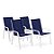 Conjunto de 4 Cadeiras Ibiza Alumínio Branco Tela Azul - Imagem 3