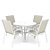 Conjunto de 4 Cadeiras Ibiza Alumínio Branco Tela Bege - Imagem 1