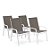 Conjunto de 4 Cadeiras Ibiza Alumínio Branco Tela Fendi - Imagem 3