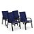Conjunto de 4 Cadeiras Ibiza Alumínio Preto Tela Azul - Imagem 3