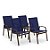 Kit 4 Cadeira Riviera Piscina Alumínio Marrom Tela Azul - Imagem 1