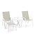 Conjunto de 2 Cadeiras Ibiza Alumínio Branco Tela Bege - Imagem 1