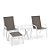 Conjunto de 2 Cadeiras Ibiza Alumínio Branco Tela Fendi - Imagem 1