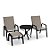 Conjunto de 2 Cadeiras Ibiza Alumínio Preto Tela Mocca - Imagem 1