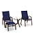 Conjunto de 2 Cadeiras Riviera Alumínio Marrom Tela Azul - Imagem 1