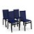 Kit 4 Cadeiras Jantar Gourmet Alumínio Preto Tela Azul - Imagem 1