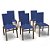 Kit 6 Cadeiras Jantar Gourmet Alumínio Marrom Tela Azul - Imagem 1