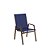 Mesa 4 cadeiras Ripado Piscina Alumínio Marrom e Tela Azul - Imagem 2