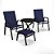 Conjunto de 2 Cadeiras Ripado Alumínio Preto Tela Azul - Imagem 1