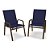 kit 2 cadeira Riviera Piscina Praia Alumínio Marrom Tela Azul - Imagem 1