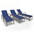 Kit 3 Espreguiçadeiras Piscina Alumínio Fendi Tela Azul - Imagem 1