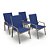 Kit 4 Cadeiras Riviera Piscina Alumínio Fendi Tela Azul - Imagem 1
