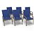 Kit 6 Cadeiras Riviera Piscina Alumínio Fendi Tela Azul - Imagem 1