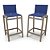 Kit 2 Banquetas Altas bancada Alumínio Fendi Tela Azul - Imagem 1