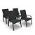 Kit 4 Cadeiras Riviera Piscina Jardim Alumínio Preto Tela - Imagem 1