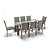Conjunto Retangular 8 Cadeiras Área Gourmet Alumínio Marrom - Imagem 3