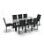 Conjunto Retangular 8 Cadeiras Área Gourmet Alumínio Preto - Imagem 3