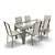 Conjunto Retangular 6 Cadeiras Área Gourmet Alumínio Fendi - Imagem 1