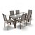 Conjunto Retangular 6 Cadeiras Área Gourmet Alumínio Marrom - Imagem 3