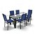 Conjunto Retangular 6 Cadeiras Área Gourmet Alumínio Preto - Imagem 2