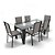 Conjunto Retangular 6 Cadeiras Área Gourmet Alumínio Preto - Imagem 4