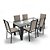 Conjunto Retangular 6 Cadeiras Área Gourmet Alumínio Preto - Imagem 5