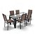 Conjunto Retangular 6 Cadeiras Área Gourmet Alumínio Preto - Imagem 6