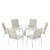 Conjunto de 6 Cadeiras S/ Vidro Alumínio Branco Tela Bege - Imagem 1