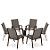 Conjunto de 6 Cadeiras S/ Vidro Alumínio Marrom Tela Fendi - Imagem 1