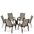 Conjunto de 6 Cadeiras S/ Vidro Alumínio Marrom Tela Mocca - Imagem 1