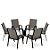Conjunto de 6 Cadeiras S/ Vidro Alumínio Preto Tela Fendi - Imagem 1
