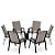 Conjunto de 6 Cadeiras S/ Vidro Alumínio Preto Tela Mocca - Imagem 1