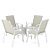 Conjunto de 4 Cadeiras S/ Vidro Alumínio Branco Tela Bege - Imagem 1