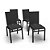Kit 4 Cadeiras Jantar Gourmet Alumínio Preto Tela Preto - Imagem 1