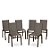 Kit 6 Cadeira Jantar Gourmet Alumínio Marrom Tela Fendi - Imagem 1