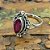Anel de Prata 925 feminino com Rubi Indiano - R002 - Imagem 1