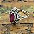Anel de Prata 925 feminino com Rubi Indiano - R002 - Imagem 1