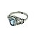 Anel Prata 925 Topázio Azul Lapidado - T011 - Imagem 3
