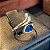 Anel ajustável de Prata 925 Safira Azul Feito à Mão - S001 - Imagem 3