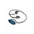 Anel ajustável prata 925 Calcedônia Azul - Indiano C001 - Imagem 2
