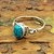 Anel Boho Prata 925 Pedra Turquesa - Imagem 1